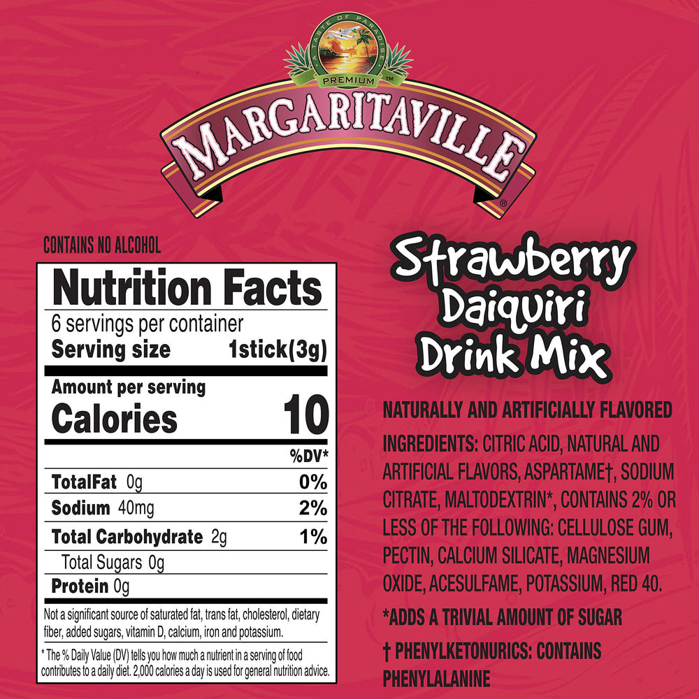 Margaritaville primer plano del polvo que resalta textura y disolución fácil