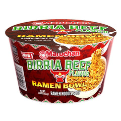 Maruchan tazón Birria de Res vista frontal mostrando empaque práctico y rápido para comer