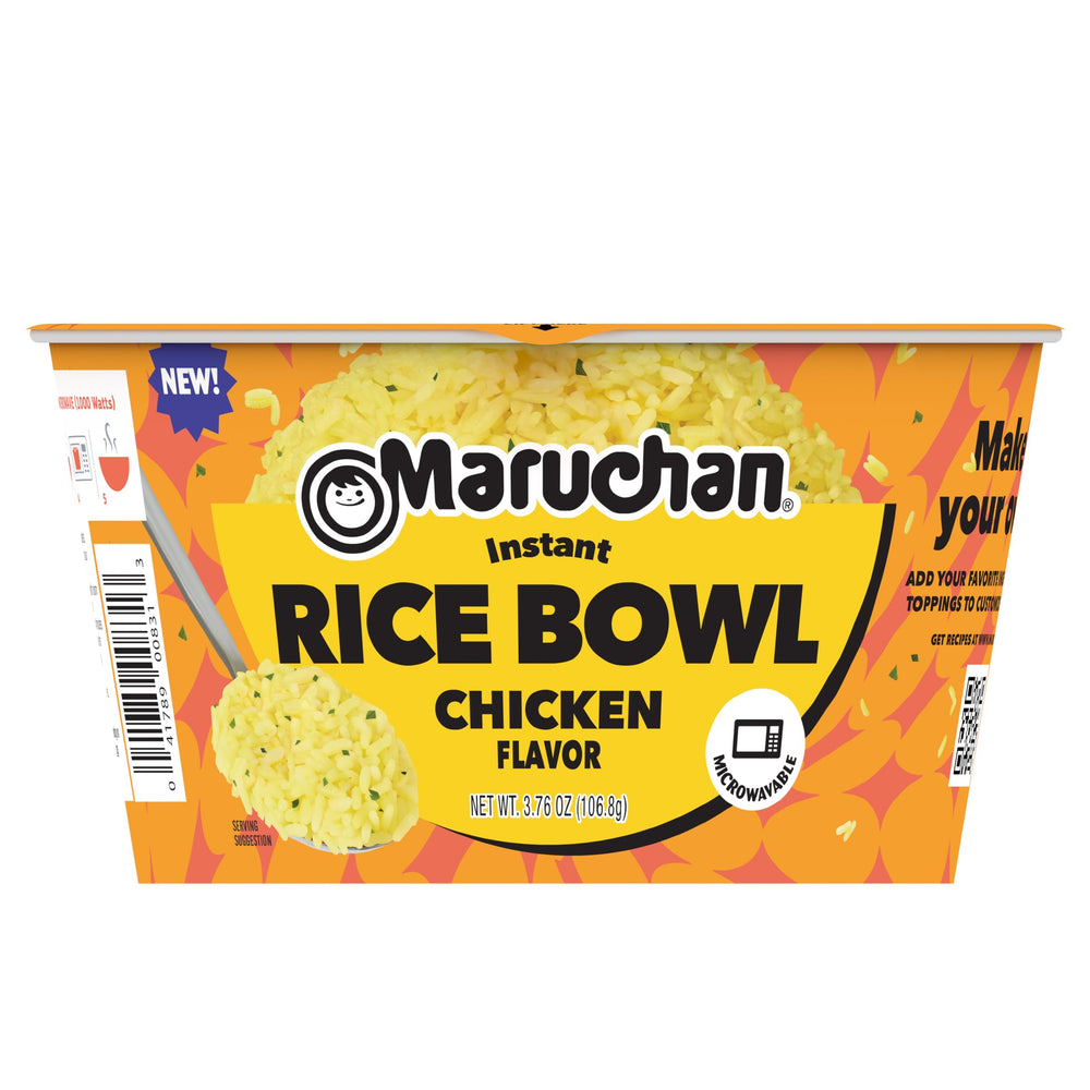 Maruchan bowl textura del arroz esponjoso ofreciendo comodidad rápida