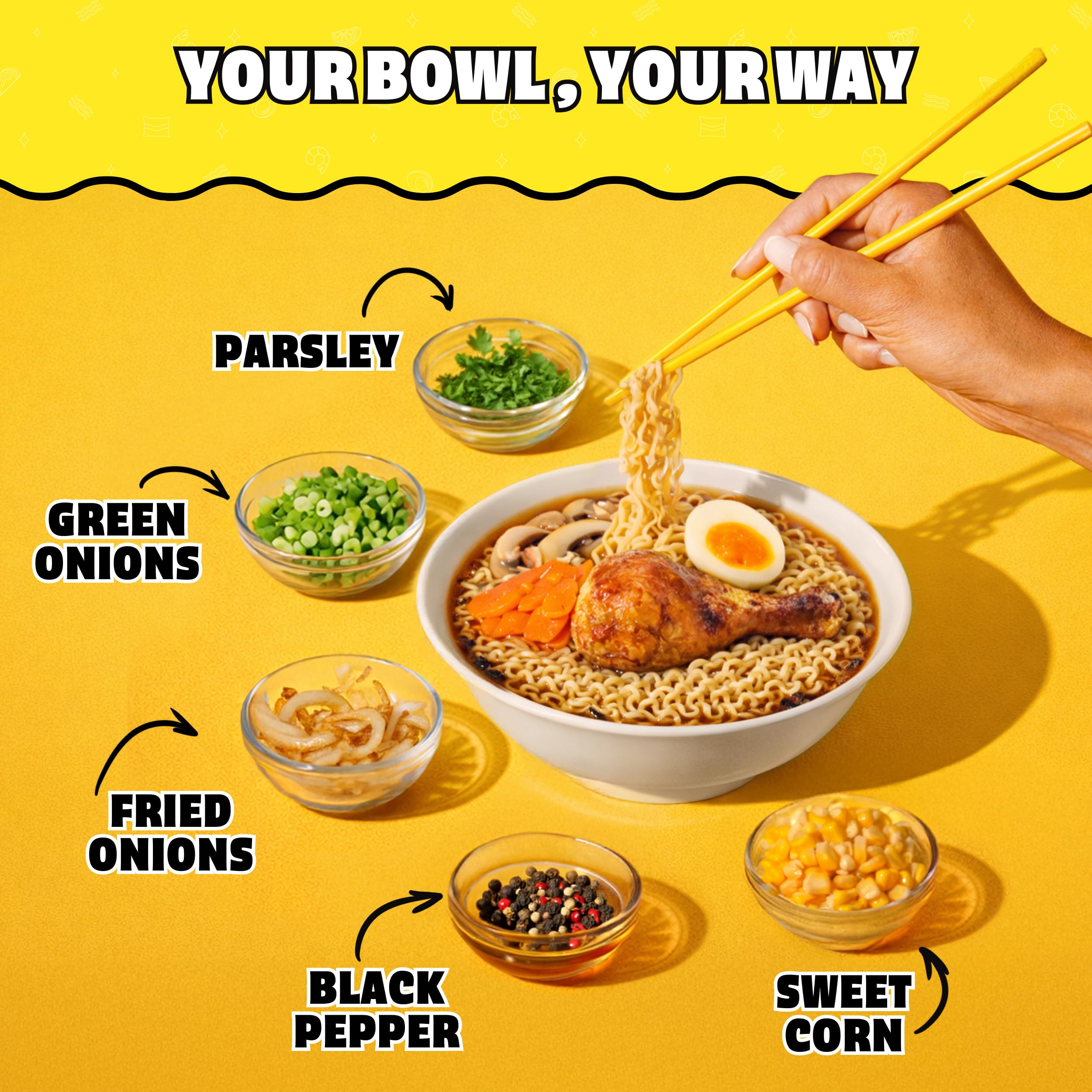 Maruchan comparación de tamaño mostrando porción individual práctica