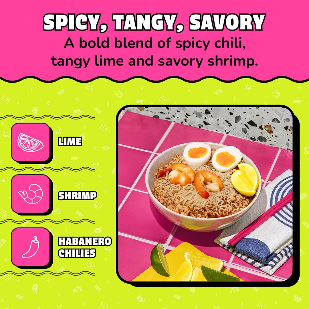 Maruchan sobre de condimentos abierto, sabor cítrico y picante concentrado