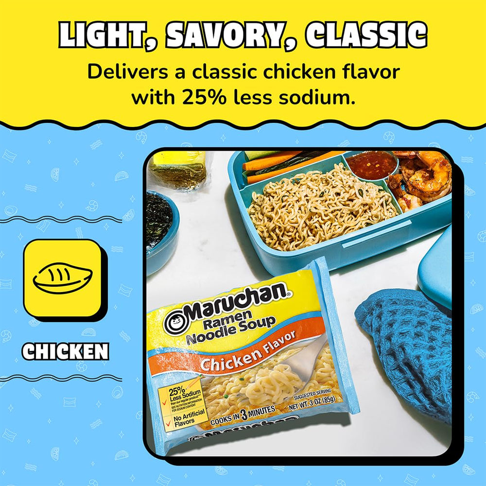 Maruchan tazón listo para comer con caldo claro, satisfacción rápida y caliente