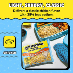 Maruchan tazón listo para comer con caldo claro, satisfacción rápida y caliente