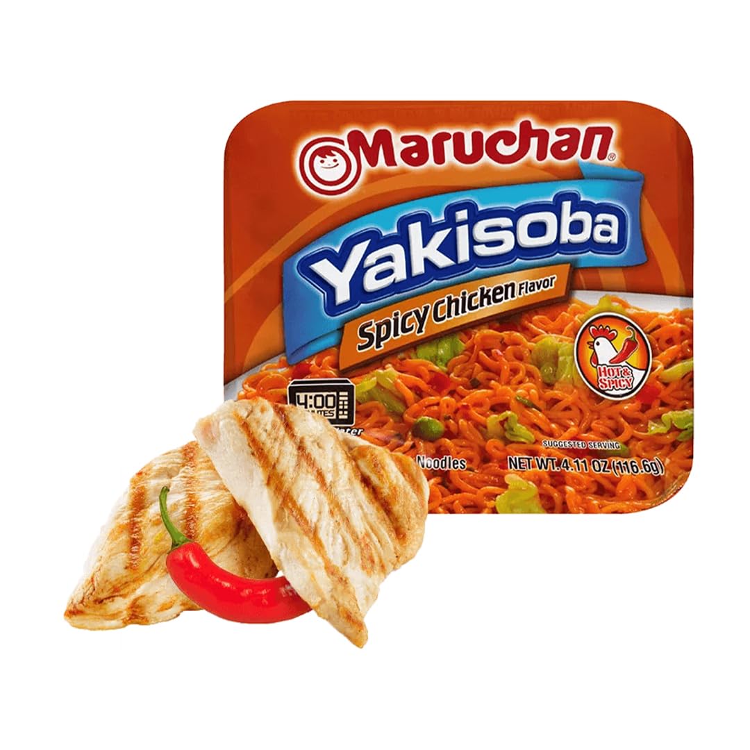 Maruchan Yakisoba sobres de salsa y verduras incluidos, preparación fácil paso a paso