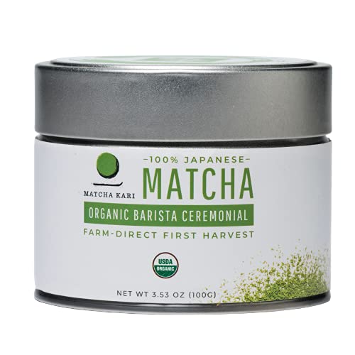 Matcha Kari lata frontal mostrando etiqueta y beneficio conservación