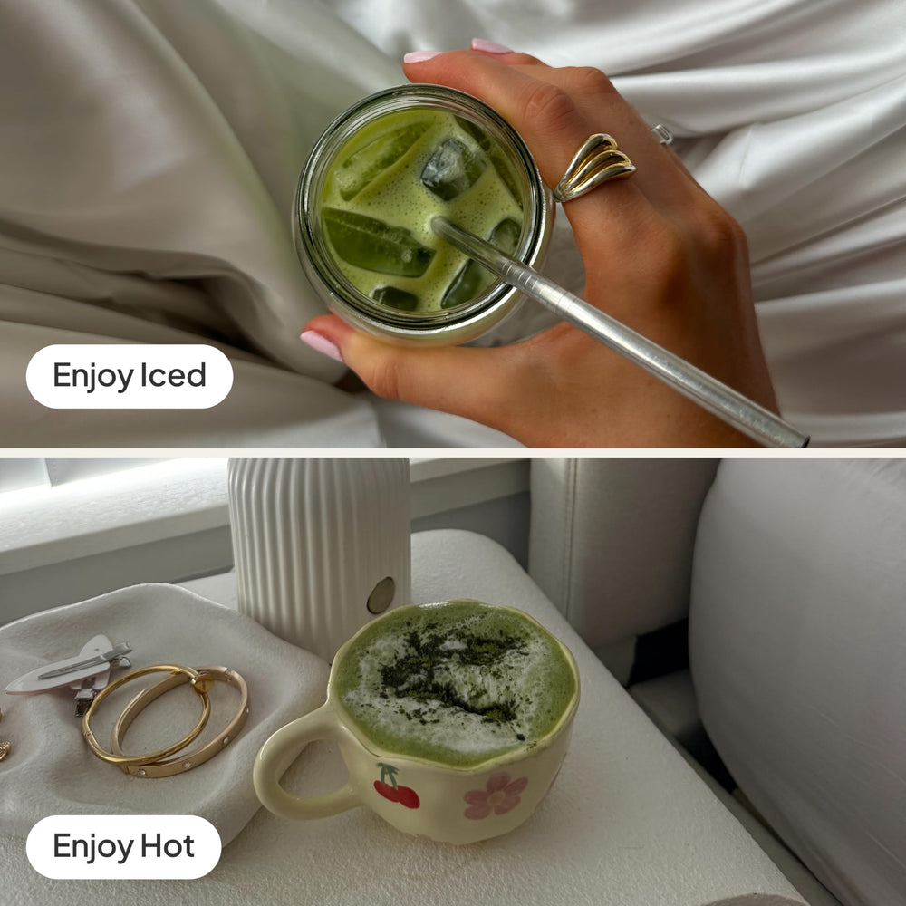 Matcha Made etiqueta detalle con origen Uji y certificación orgánica