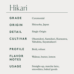 Matchaful Hikari polvo fino en detalle que resalta textura sedosa y frescura