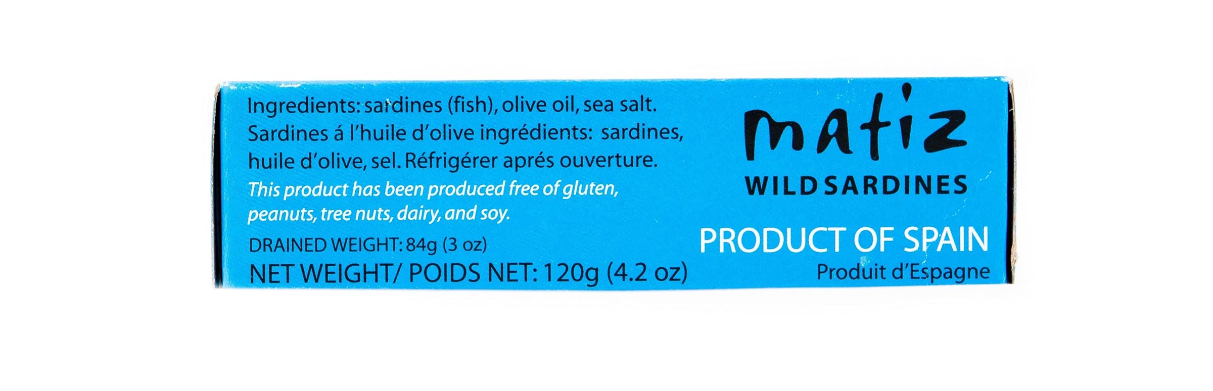 Matiz lata abierta con sardinas en aceite, listo para consumir y versátil