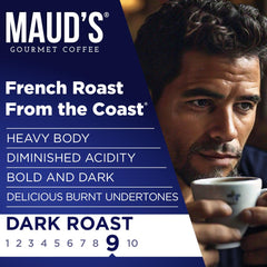 Maud's cápsula en máquina lista para extraer café intenso