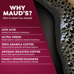 Maud's cápsula colocada en cafetera monodosis lista para preparar bebida sabrosa