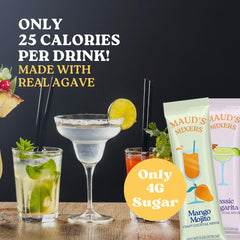 MAUD'S MIXERS Margarita servida sobre hielo, sabor fresco y bajo en calorías