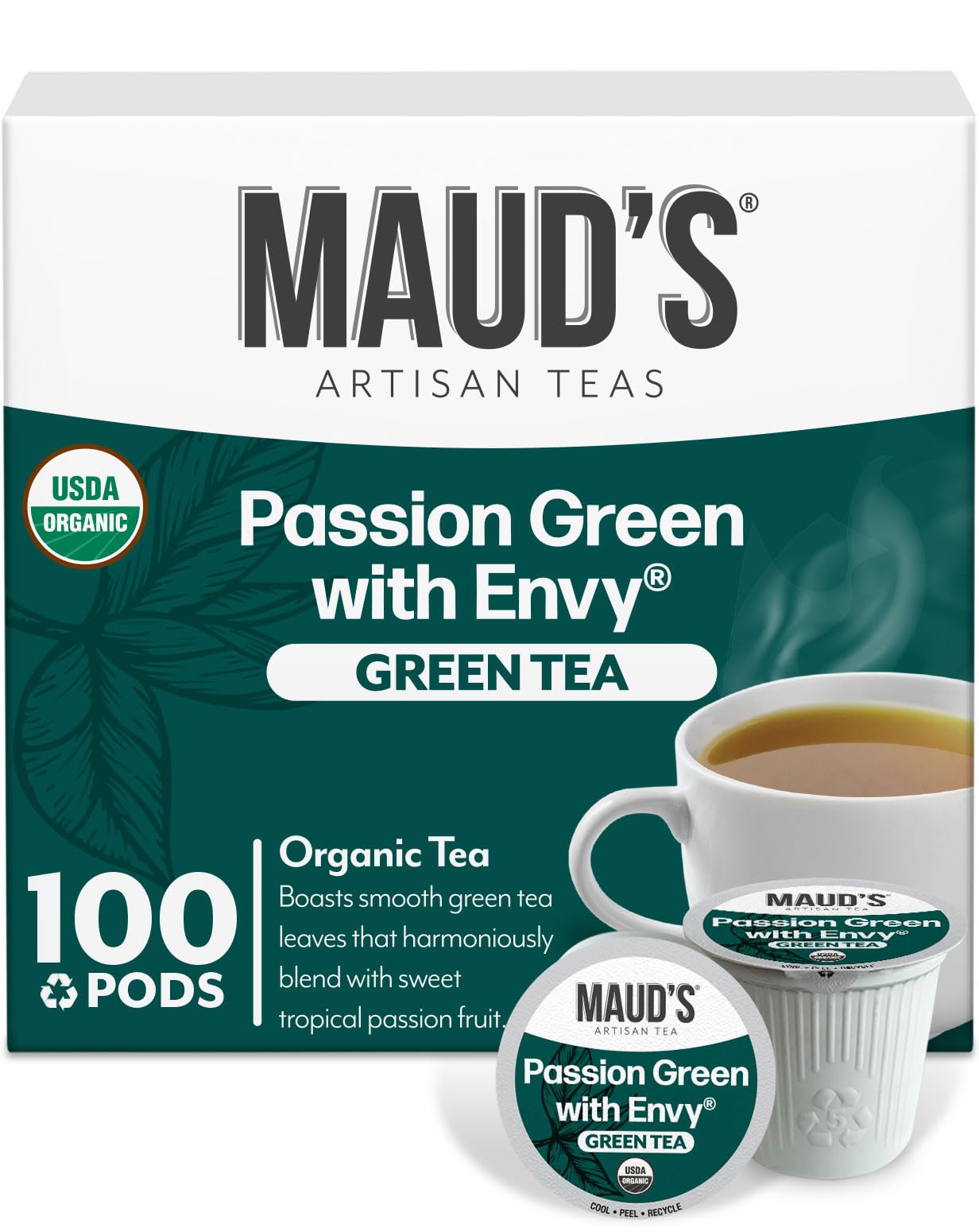 MAUD'S caja frontal de 100 cápsulas mostrando diseño y cantidad