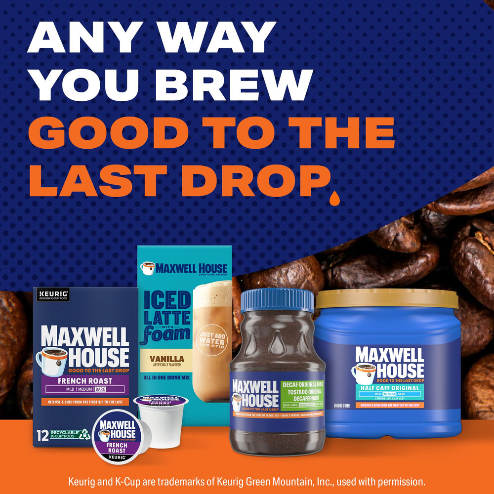 MAXWELL HOUSE vertido en taza destacando aroma y textura al servir
