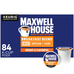 Maxwell House caja frontal 84 cápsulas mostrando cantidad y marca, fácil elección