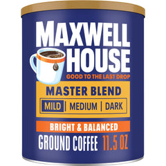 MAXWELL HOUSE frente del envase canister preserva frescura y conveniencia