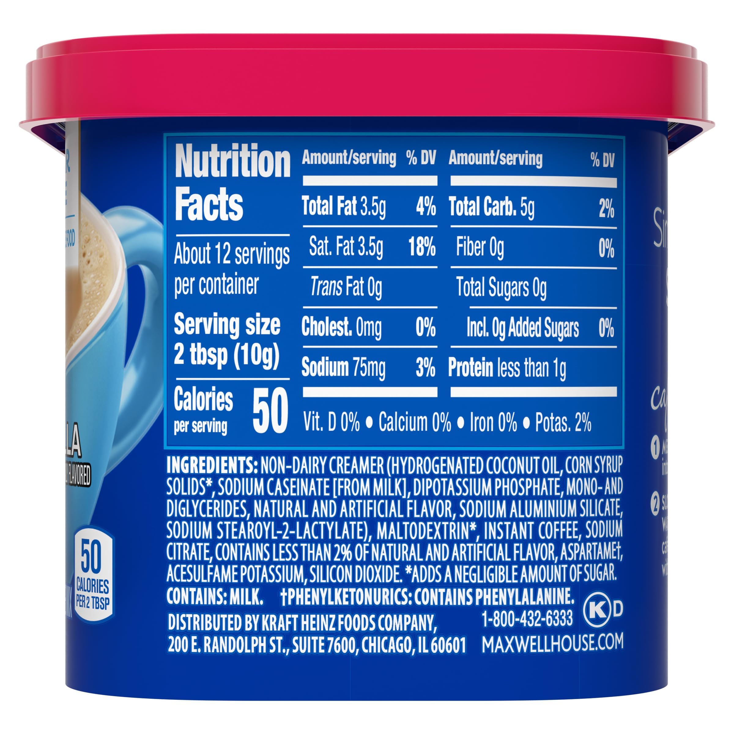 MAXWELL HOUSE pack de latas en cocina demostrando almacenamiento práctico