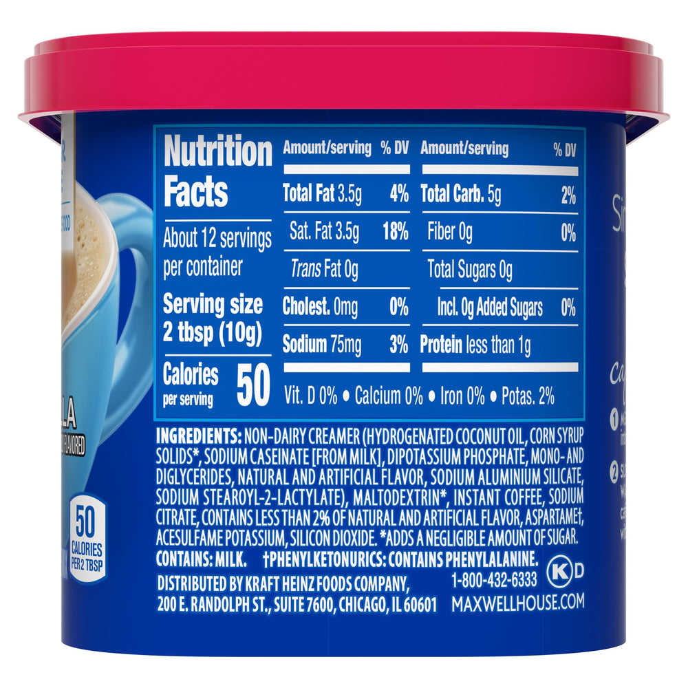 MAXWELL HOUSE pack de latas en cocina demostrando almacenamiento práctico