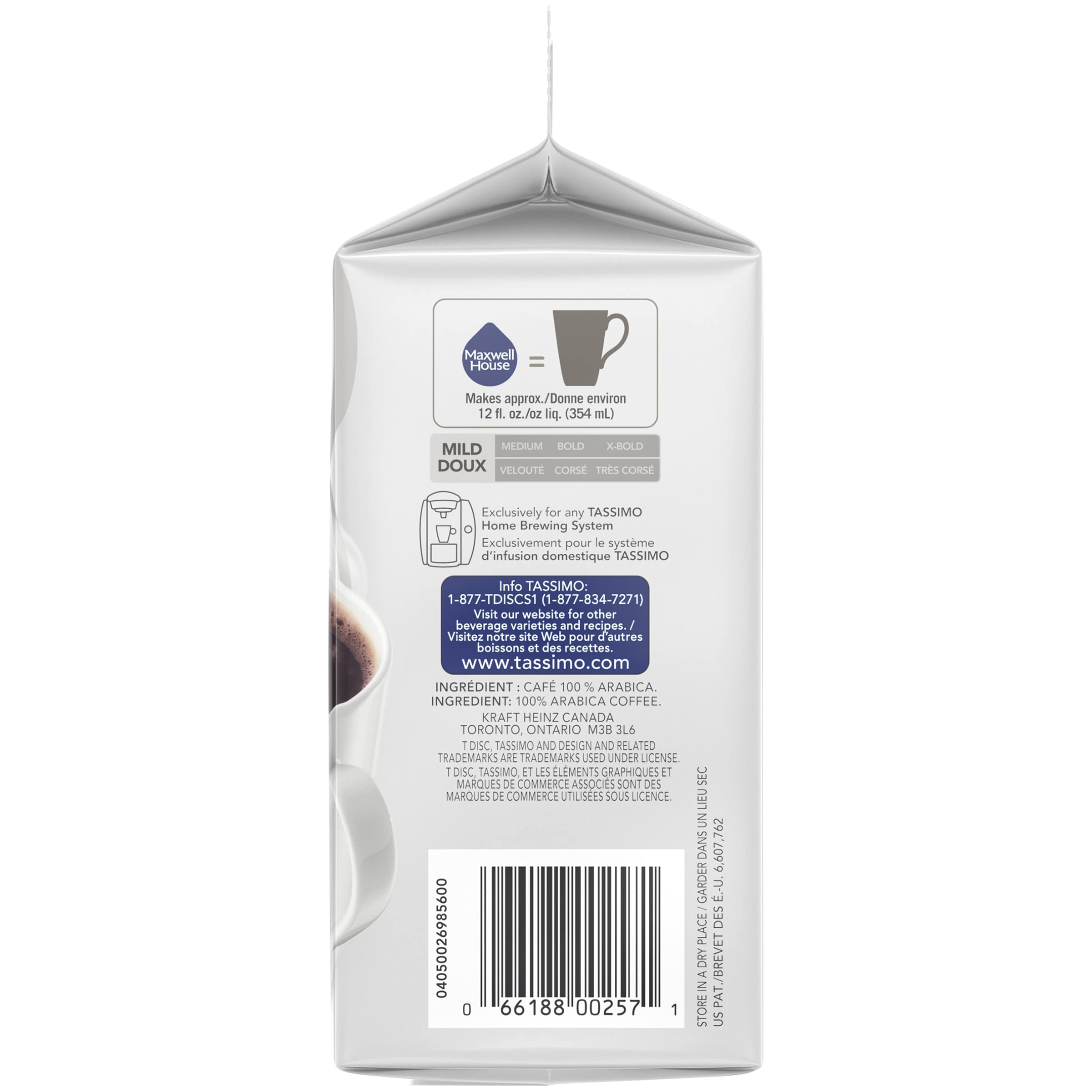 MAXWELL HOUSE vista del café molido en el T-Disc resaltando aroma y frescura
