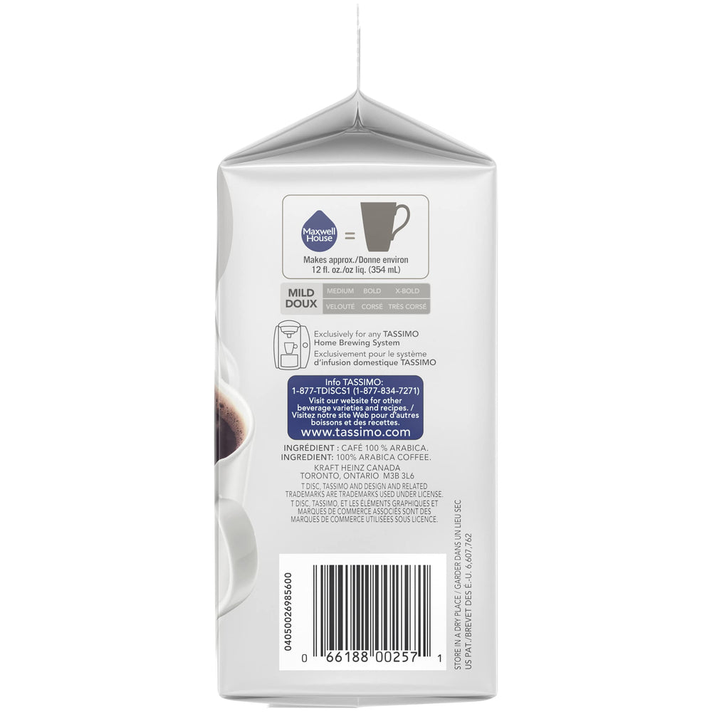 MAXWELL HOUSE vista del café molido en el T-Disc resaltando aroma y frescura