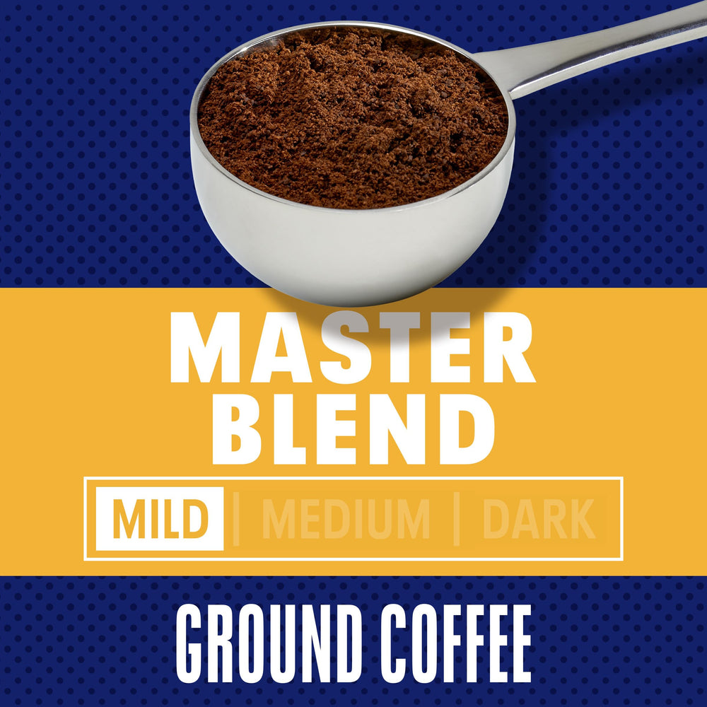 MAXWELL HOUSE primer plano del café molido revela textura suave