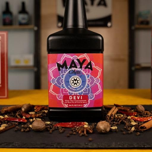 Maya Tea textura del concentrado en primer plano, aroma especiado preservado