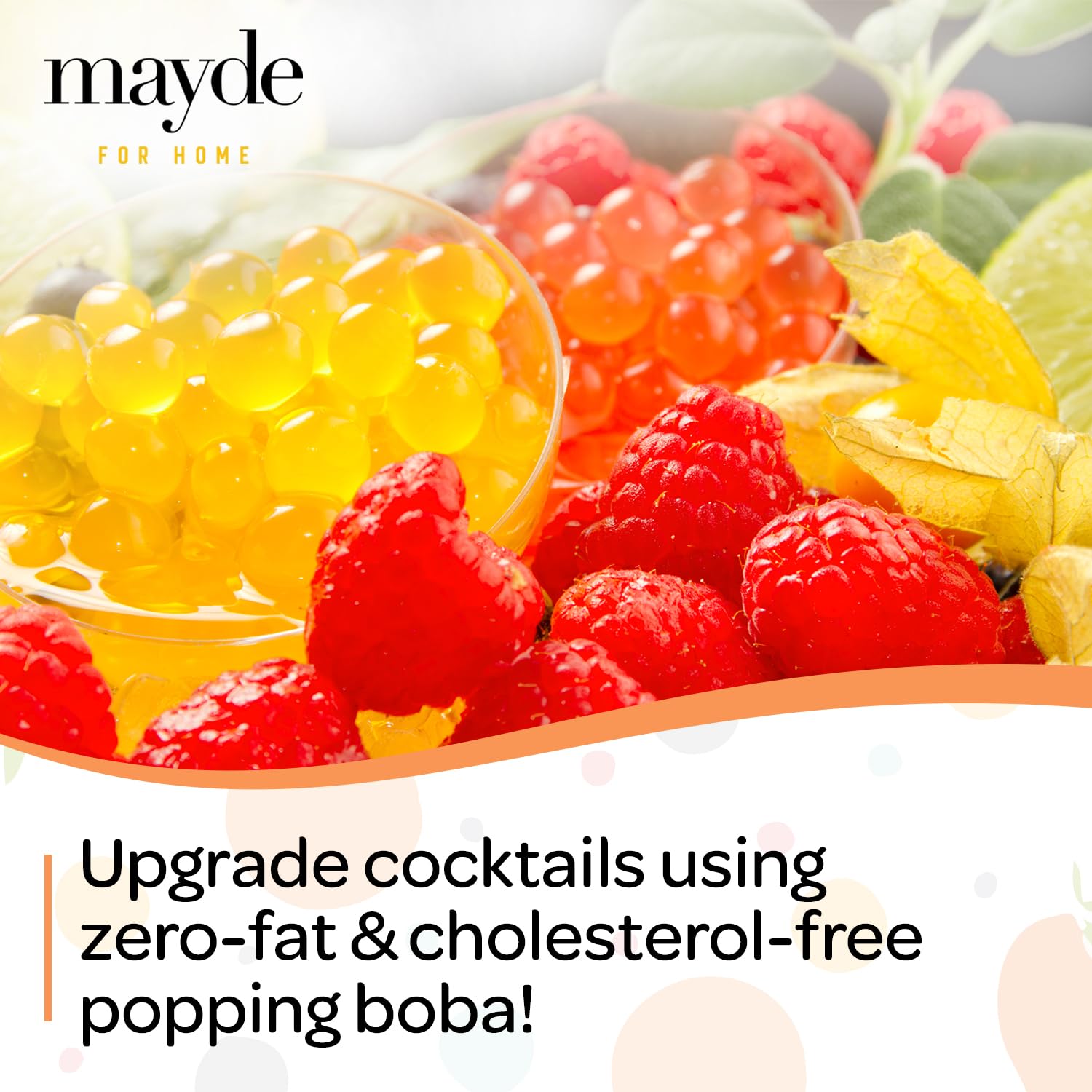 Mayde perlas popping boba etiqueta detalle información y fecha de lote