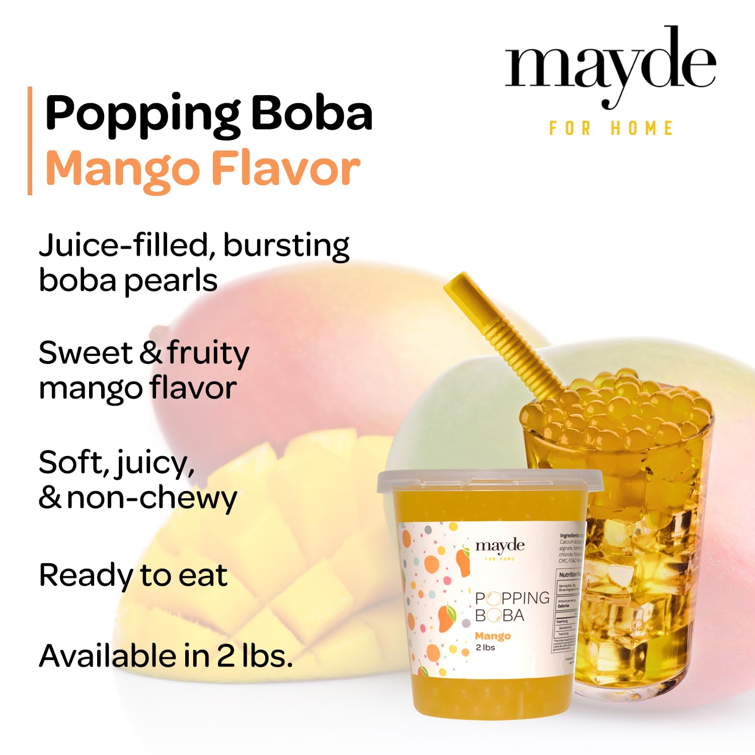 Mayde perlas popping boba textura cercana muestra membrana jugosa