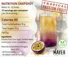 Mayer Passion Fruit Syrup añadido a café frío aporta aroma frutal