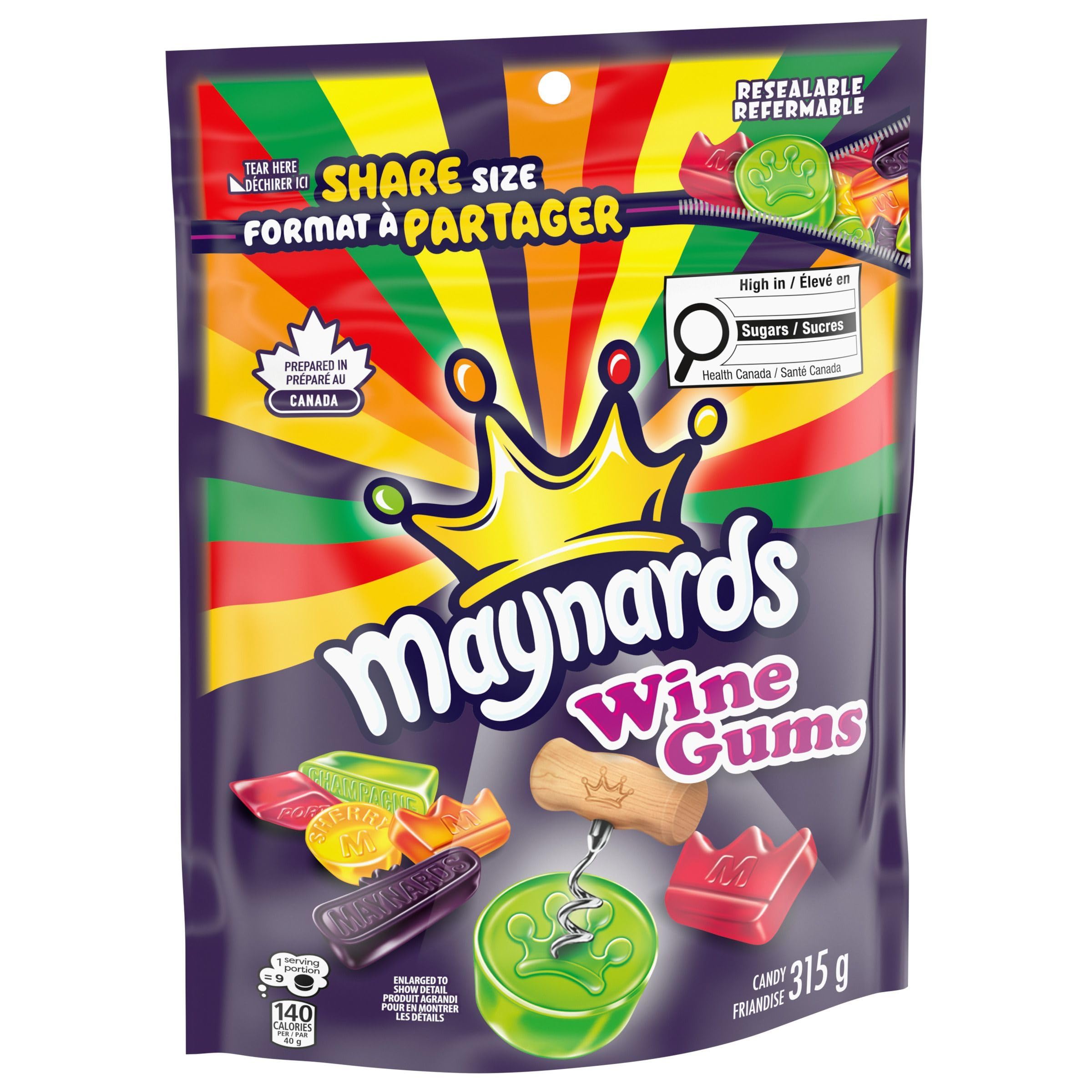Maynards Bassetts paquete abierto dejando ver el contenido