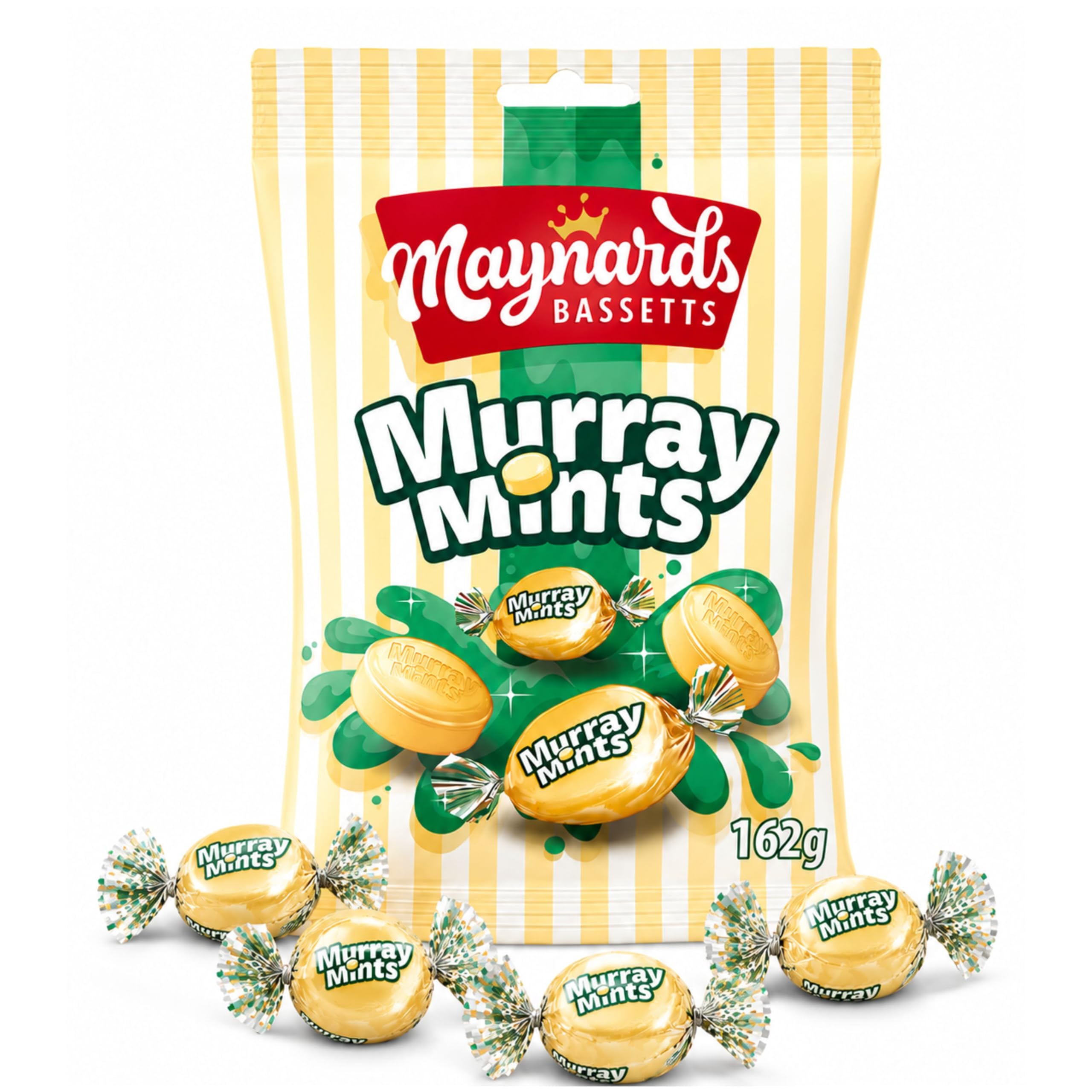 Maynards Bassetts vista frontal del pack que muestra el diseño y el tamaño