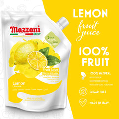 Primer plano de textura del jugo Mazzoni que ilustra frescura y acidez real