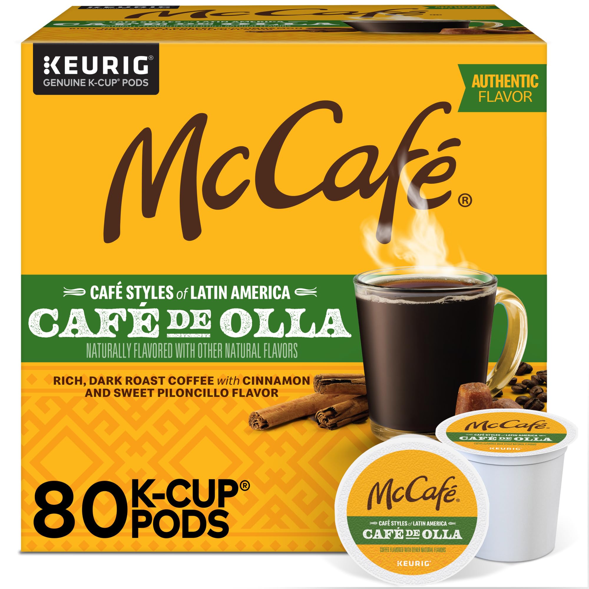 McCafé empaque frontal mostrando 20 cápsulas y sabor café de olla