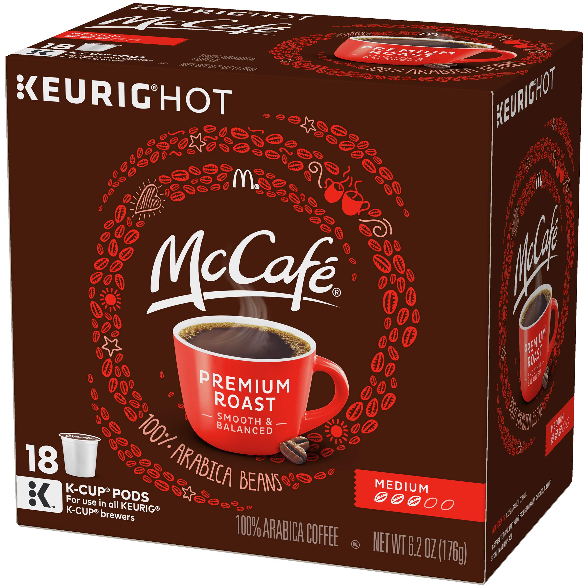 McCafe cápsula junto a una taza para comparar tamaño y porción exacta