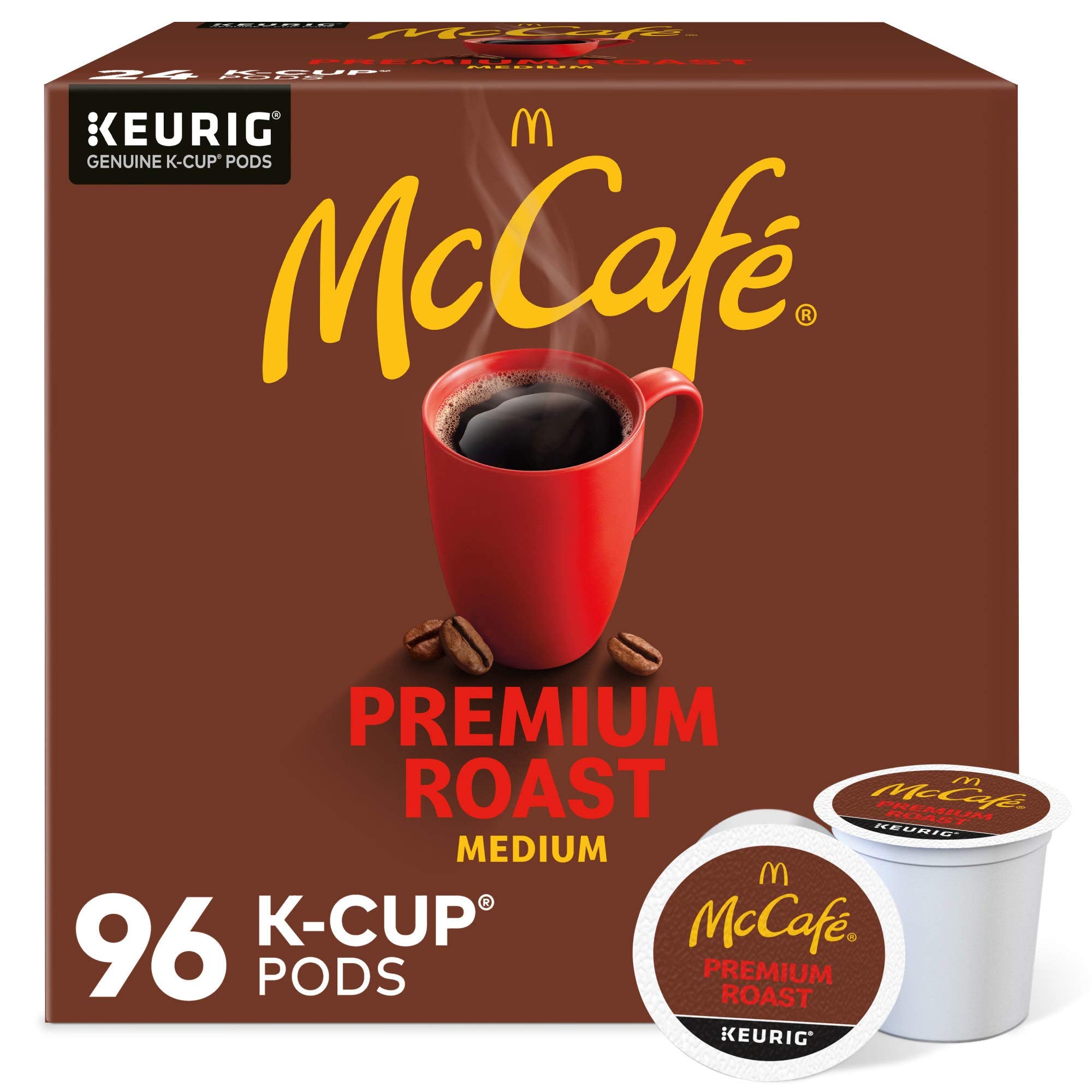 McCafé empaque frontal 96 cápsulas mostrando conveniencia y cantidad