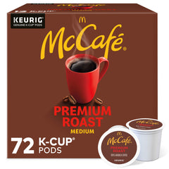 McCafé frente del empaque mostrando 72 cápsulas y beneficios de sabor