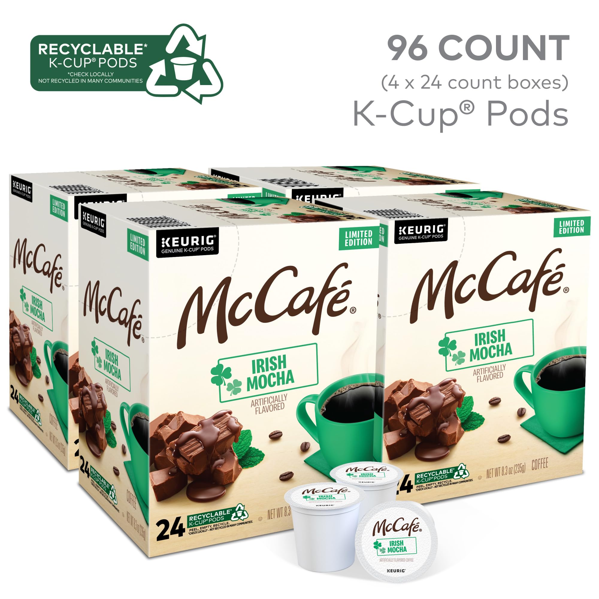 McCafé cápsula K-Cup sobre fondo claro, preparación fácil y rápida