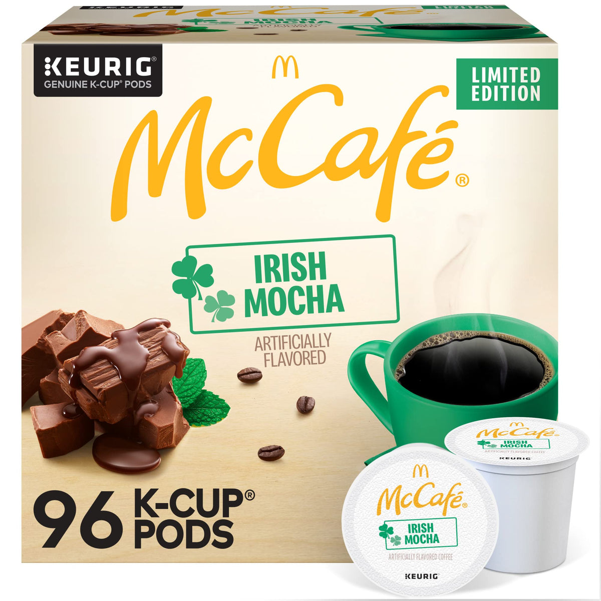 McCafé frente del paquete mostrando cantidad y diseño, conveniencia al instante