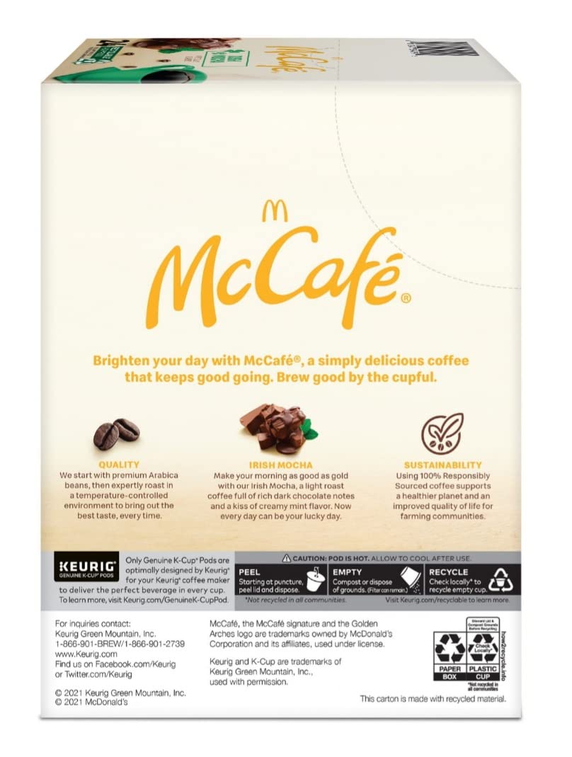 McCafe taza de Irish Mocha servida cremosidad visible y aspecto apetitoso