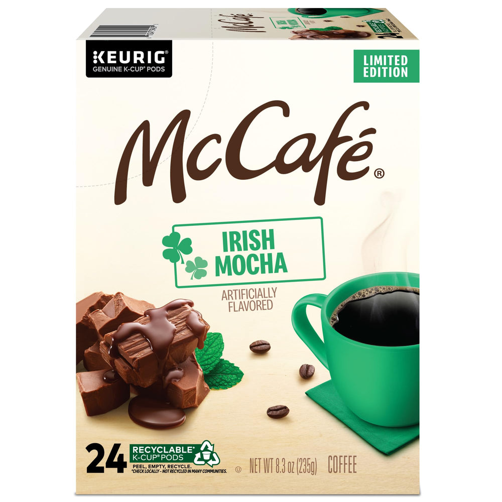 McCafé cápsula insertada en cafetera Keurig, extracción fiable por porción