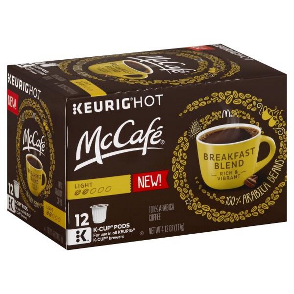 McCafé caja frontal mostrando 24 cápsulas y conveniencia para desayunos