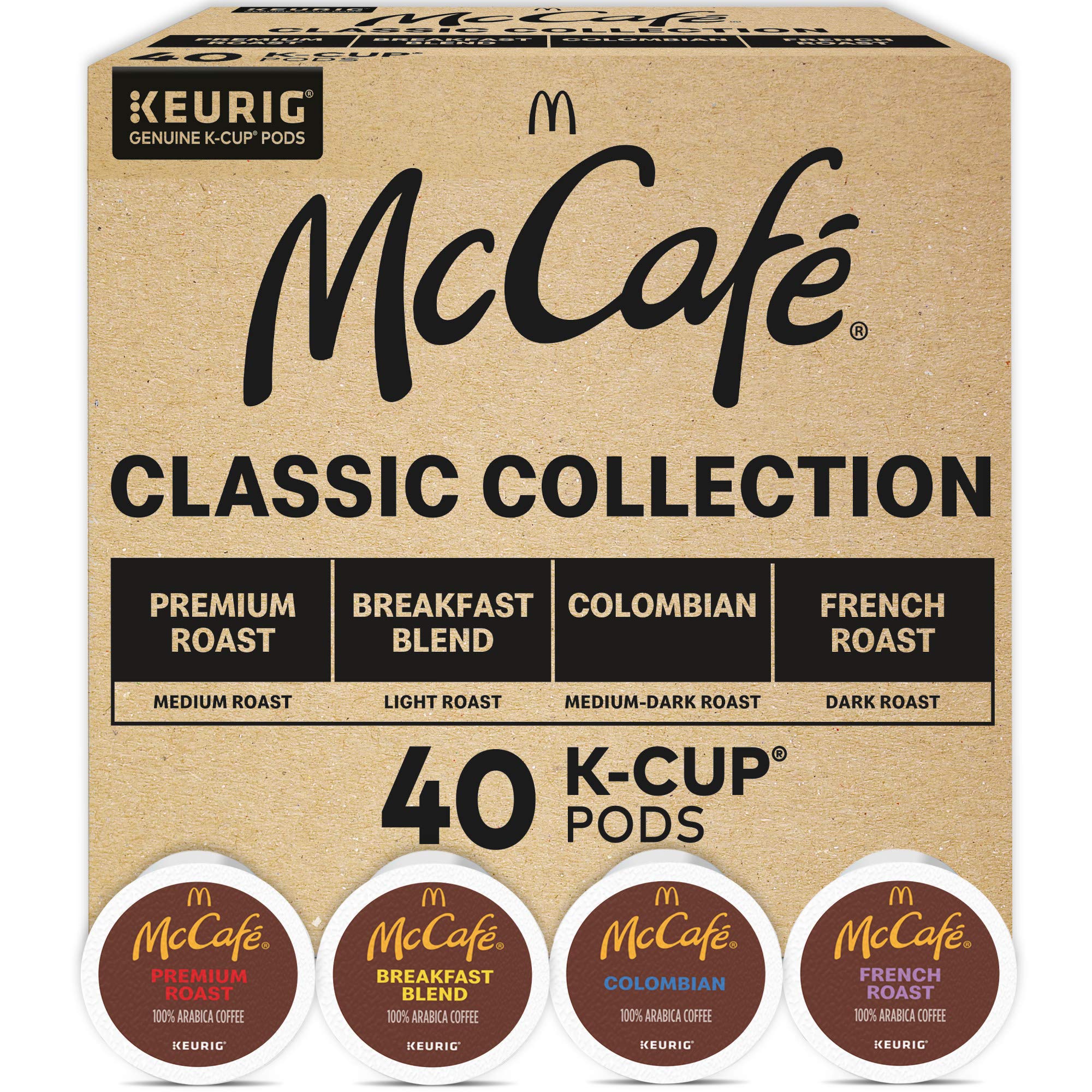McCafé paquete frontal mostrando variedad y conveniencia