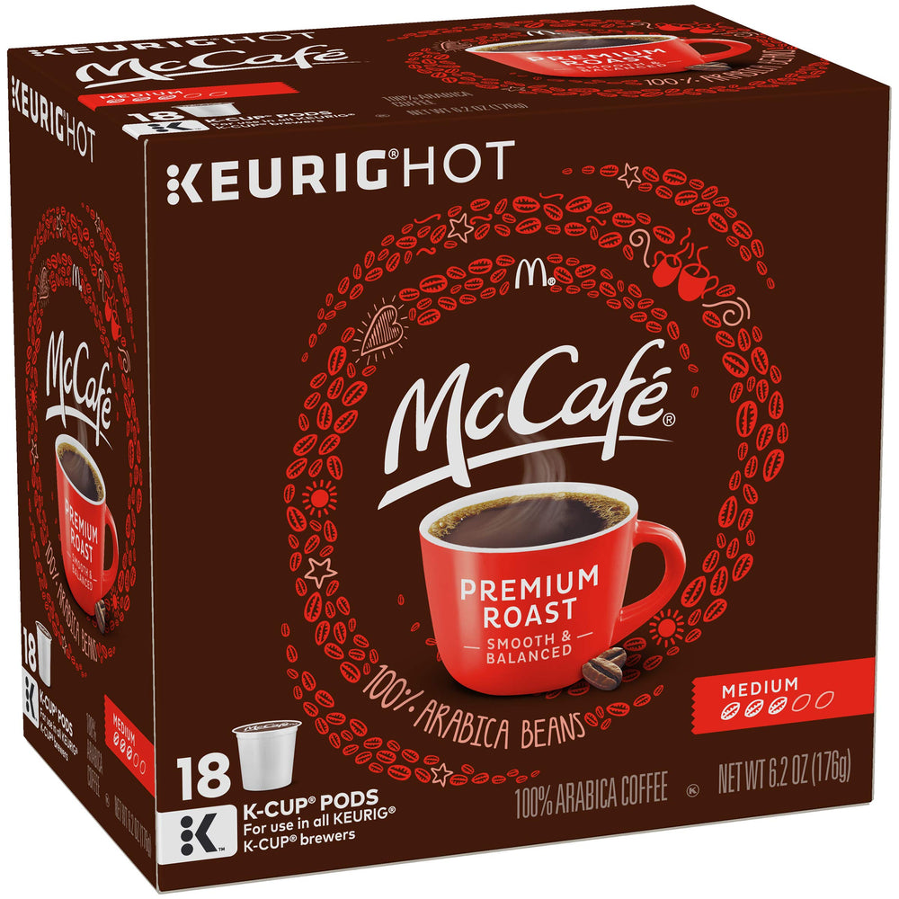 McCafe café vertiéndose en taza mostrando color y cuerpo equilibrado