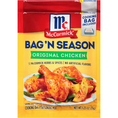 McCormick bolsa con pollo crudo y verduras listas para hornear, ahorro de tiempo