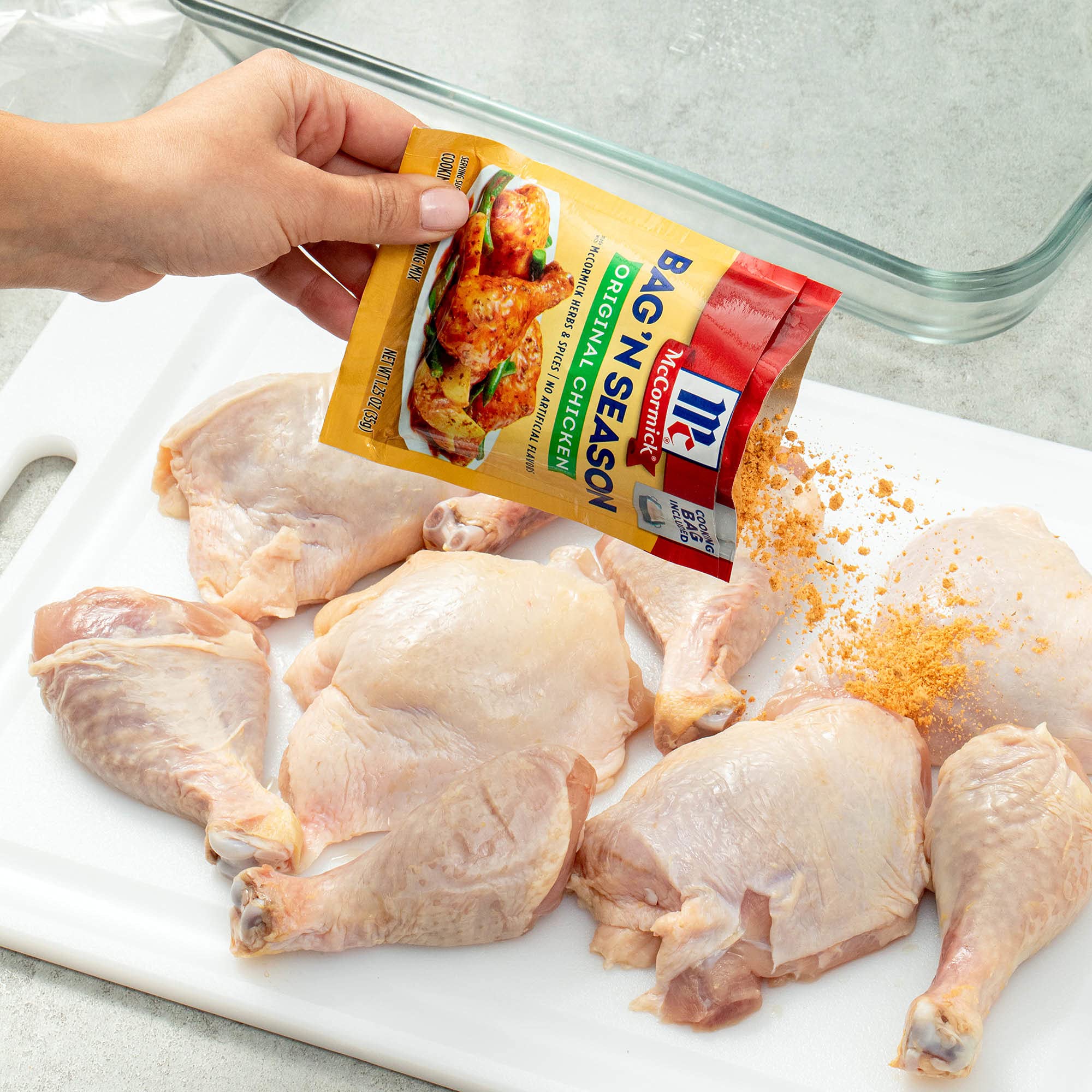McCormick etiqueta de ingredientes del sobre indicando sin MSG añadido