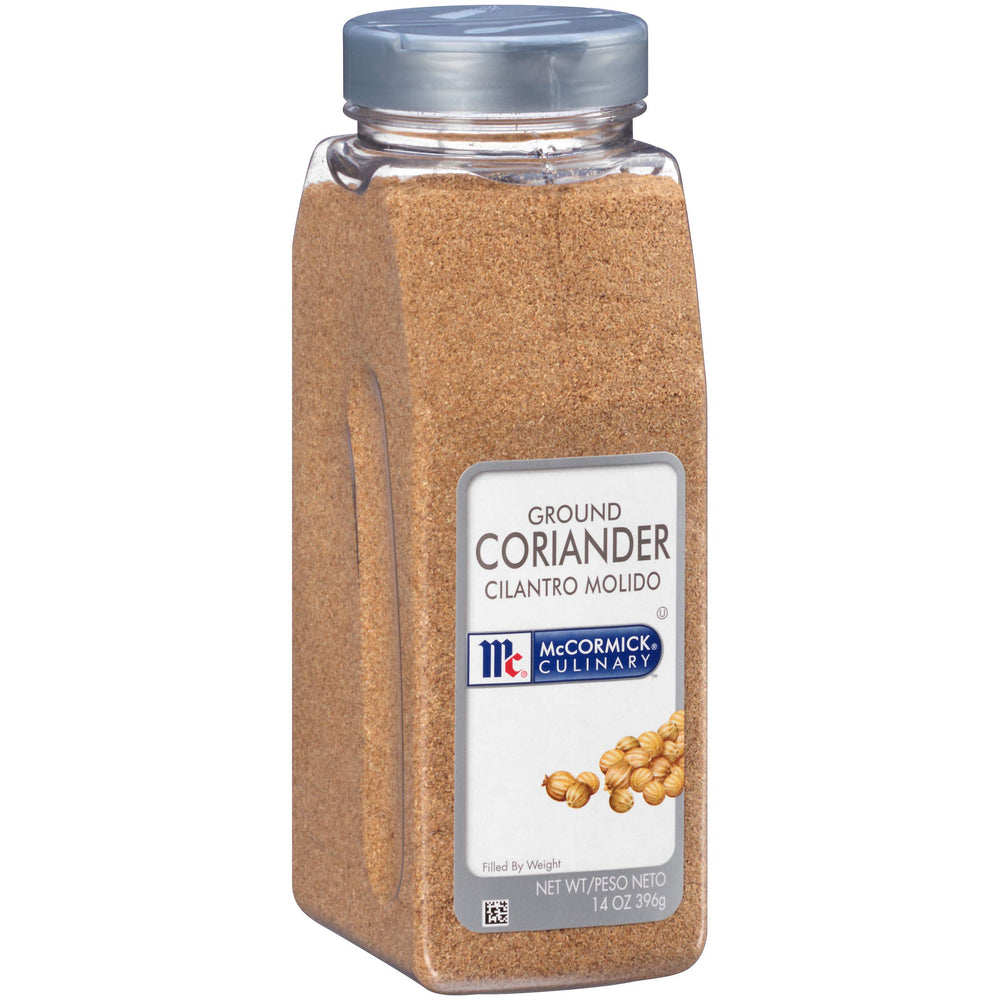 McCormick Culinary envase frontal de coriandro molido, fácil identificación y uso