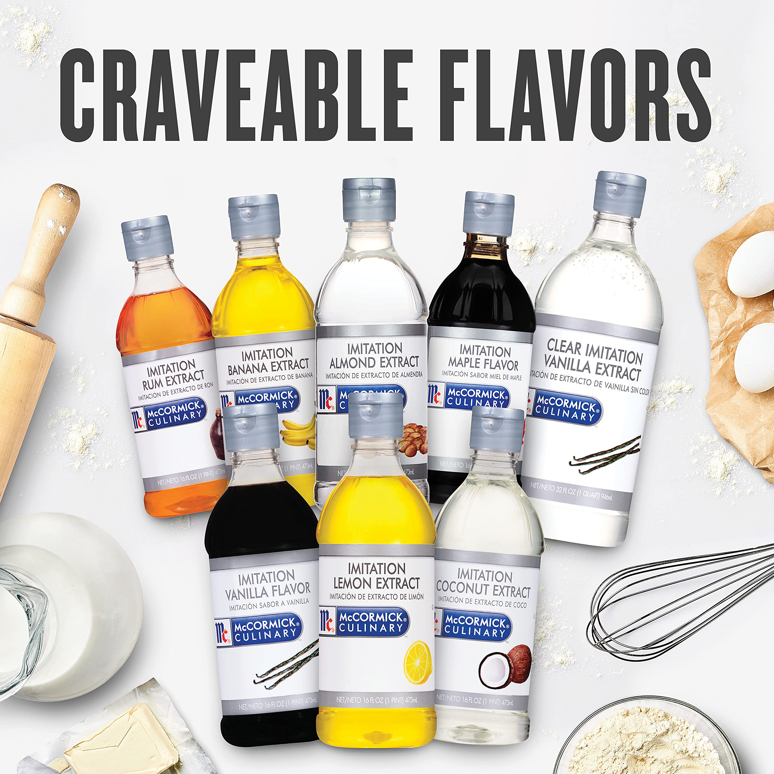McCormick Culinary botella junto a regla para comparar tamaño