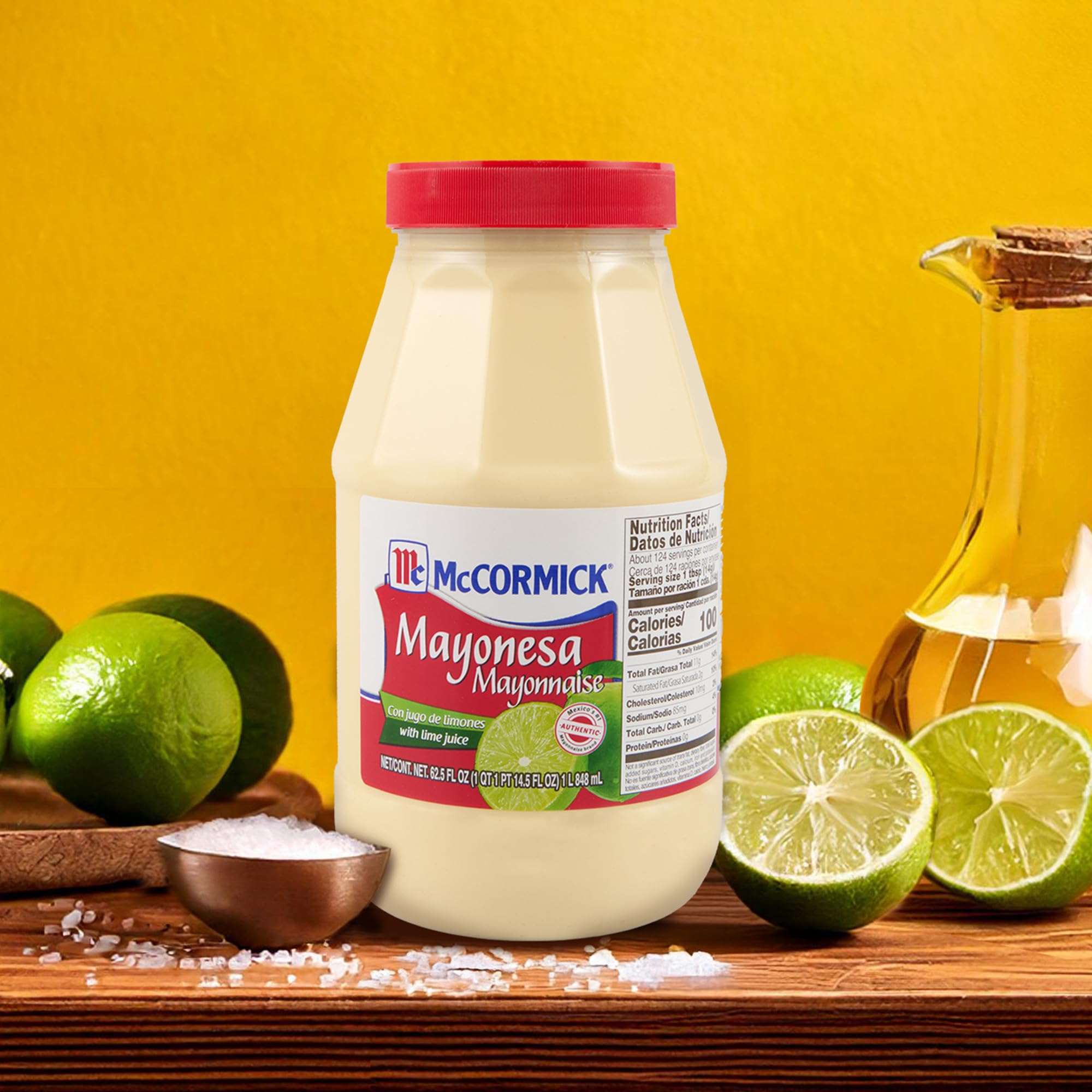 McCormick mayonesa comparación de tamaño para visualizar rinde