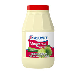 McCormick mayonesa frente del envase mostrando tamaño y marca