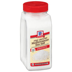 McCormick envase frontal mostrando sal marina mediterránea, ideal para cocinar