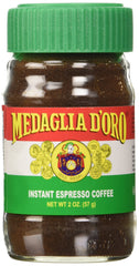 Medaglia d'Oro polvo de espresso instantáneo cerca resaltando aroma y cuerpo intenso